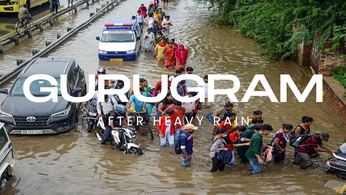 गुरुग्राम में जलभराव की मौजूदा स्थिति गुरुग्राम में जलभराव की मौजूदा स्थिति